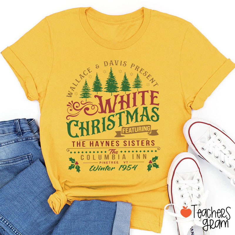 White Christmas Teacher T-Shirt