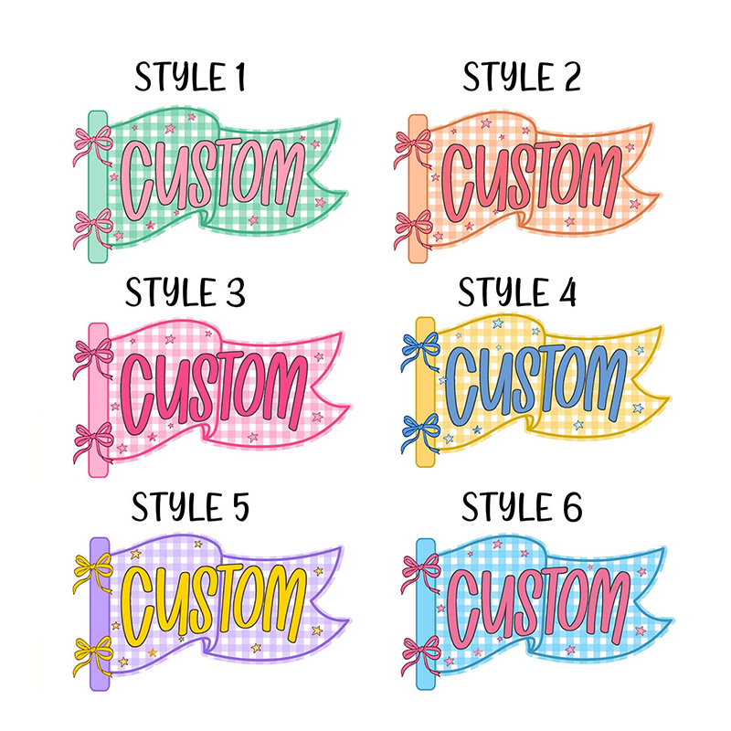 Personalized Name And Grade Gingham Pennant Bow Star Teacher T-Shirt
