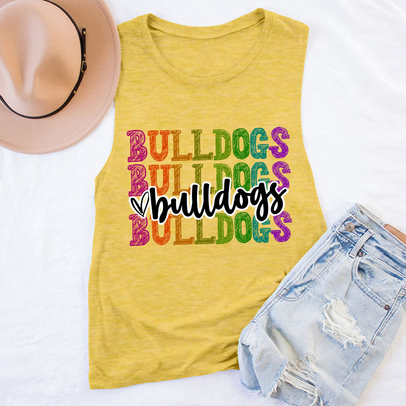 Personalized Mascot Graffiti Font School Spirit Teacher Tank Top