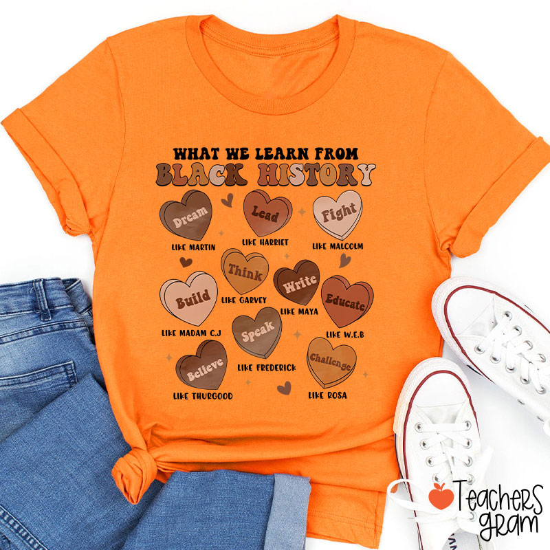What We Learn From Black History Teacher T-Shirt
