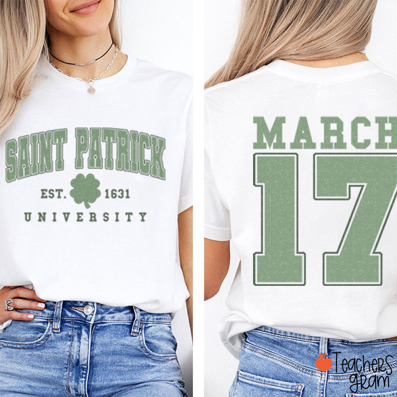 Saint Patrick Teacher Two Sided T-Shirt