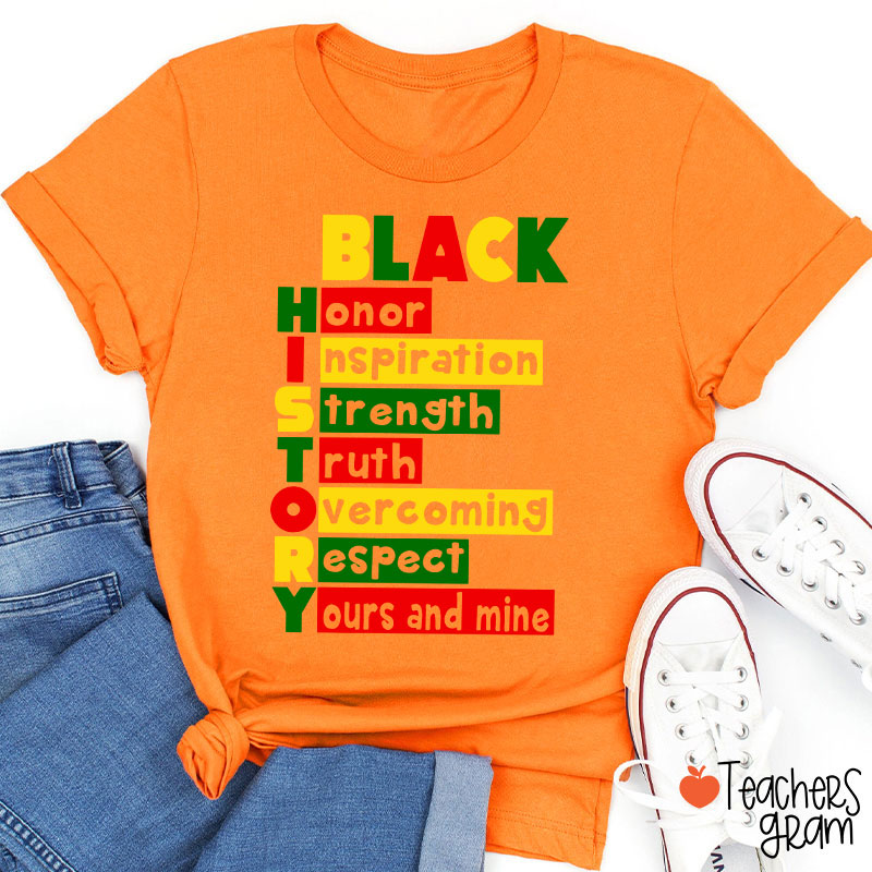 Black History Words Teacher T-Shirt