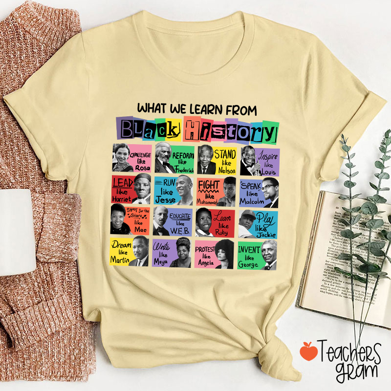 What We Learn From Black History Teacher T-Shirt