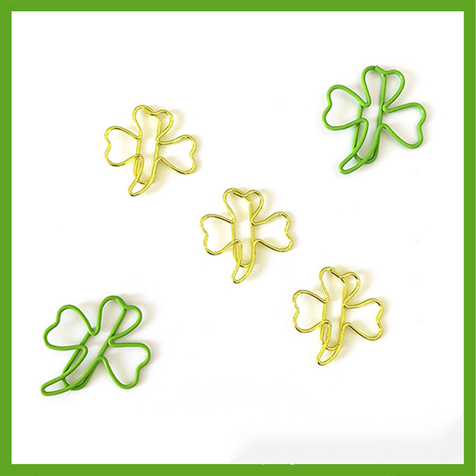 20Pcs Lucky Clover Paper Clips