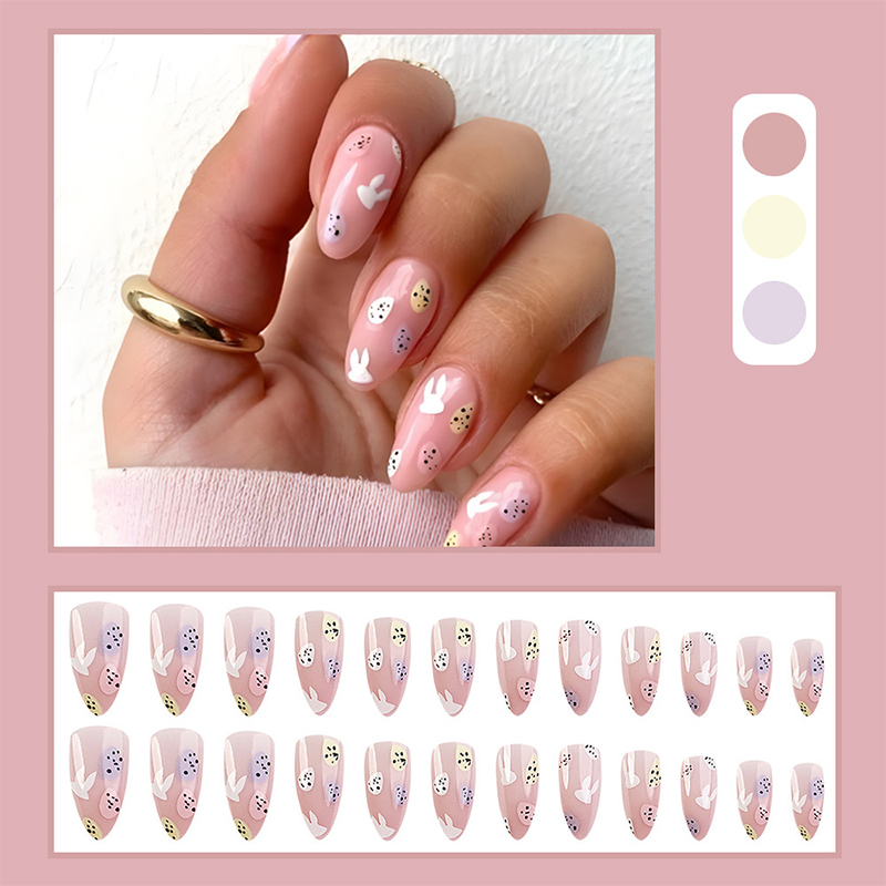 24pcs Easter Egg Bunny Teacher Fake Nail