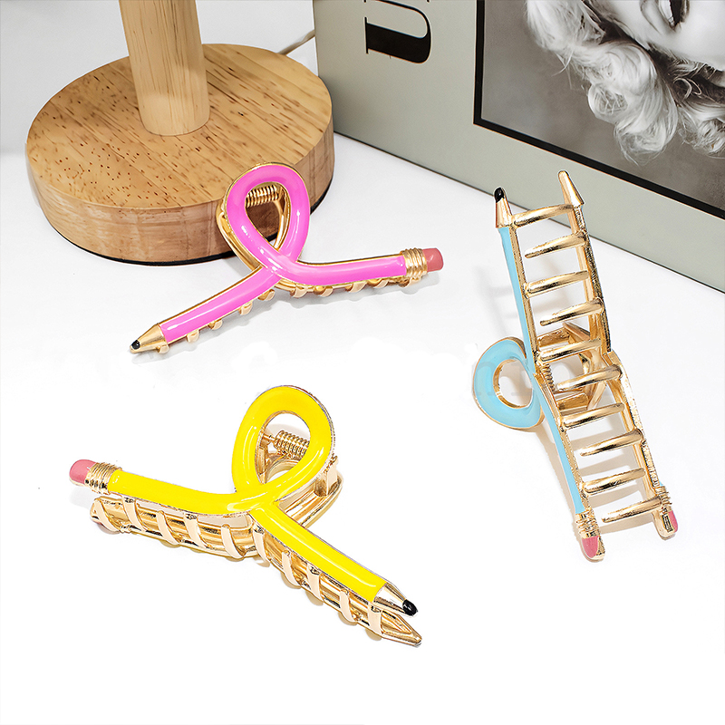 Pencil Shaped Shark Teacher Hair Clip