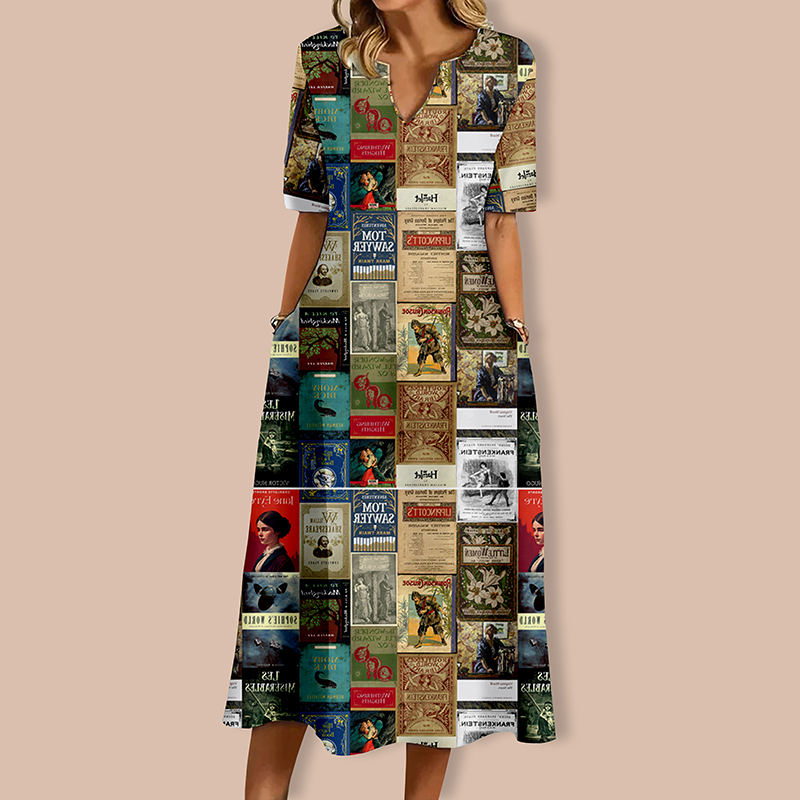 Masterpiece Literature Teacher V-Neck Long Dress
