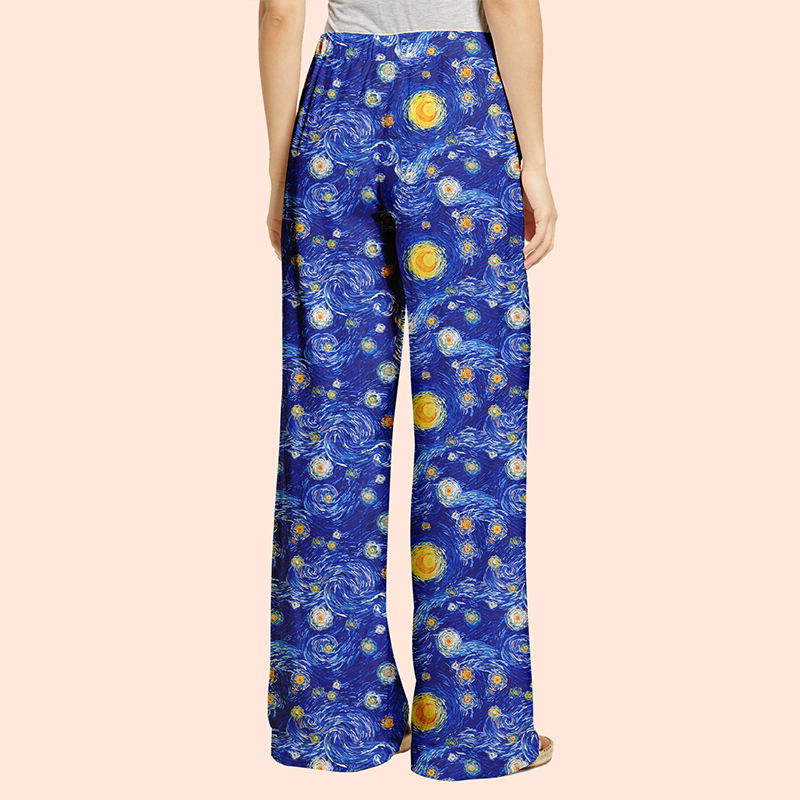 Night Of Stars And Moon Teacher Wide Leg Pants