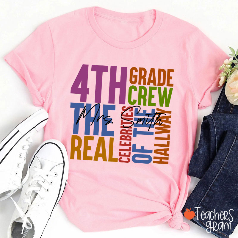 Personalized Grade Name Words Teacher T-Shirt