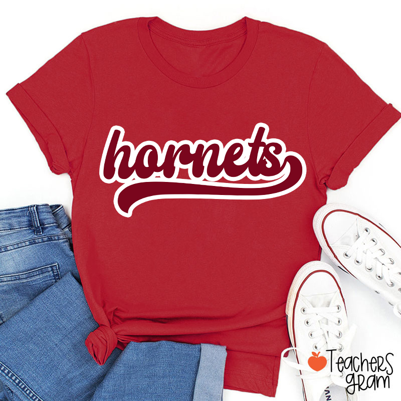 Personalized Mascot School Spirit Contrasting Colors Teacher T-Shirt