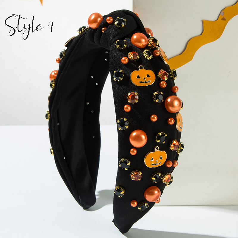 Pearl Ghost Pumpkin Halloween Headband