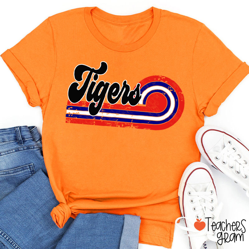 Personalized Retro Mascot School Spirit Teacher T-Shirt