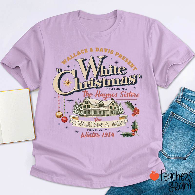 White Christmas Teacher T-Shirt