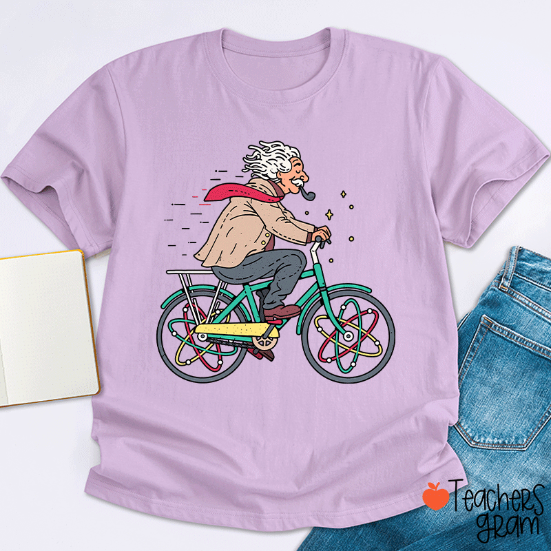 Einstein Bicycle Atomic Physics Teacher T-Shirt