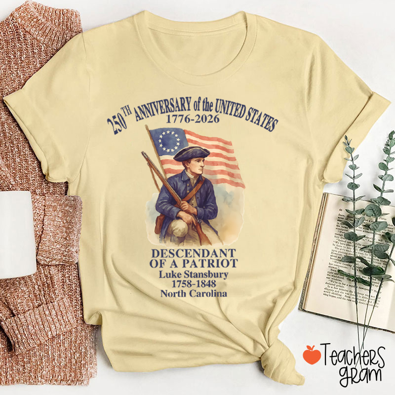 Personalized 250th Anniversary Of The United States Teacher T-Shirt