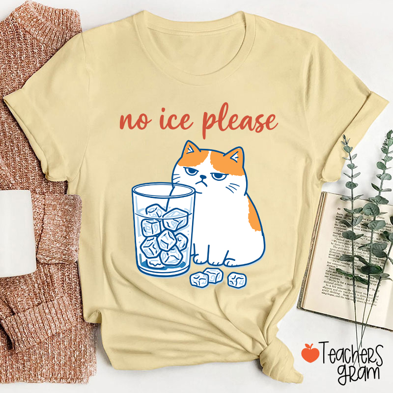 No ICE Please Cute Cat Teacher T-Shirt