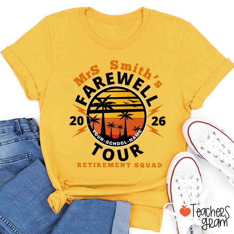 Personalized Teacher's Farewell Tour Retirement Squad Teacher T-Shirt