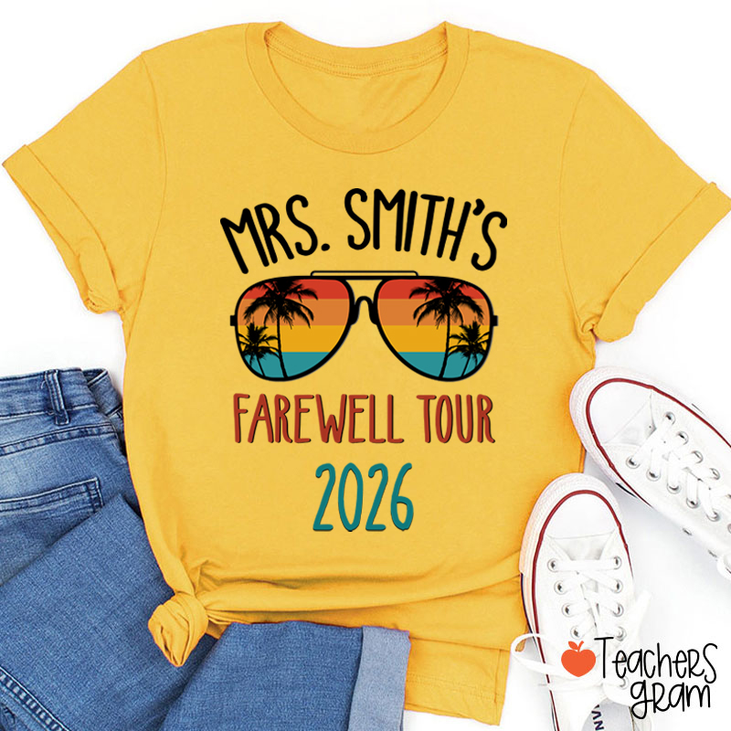 Personalized Name Farewell Tour Teacher T-Shirt