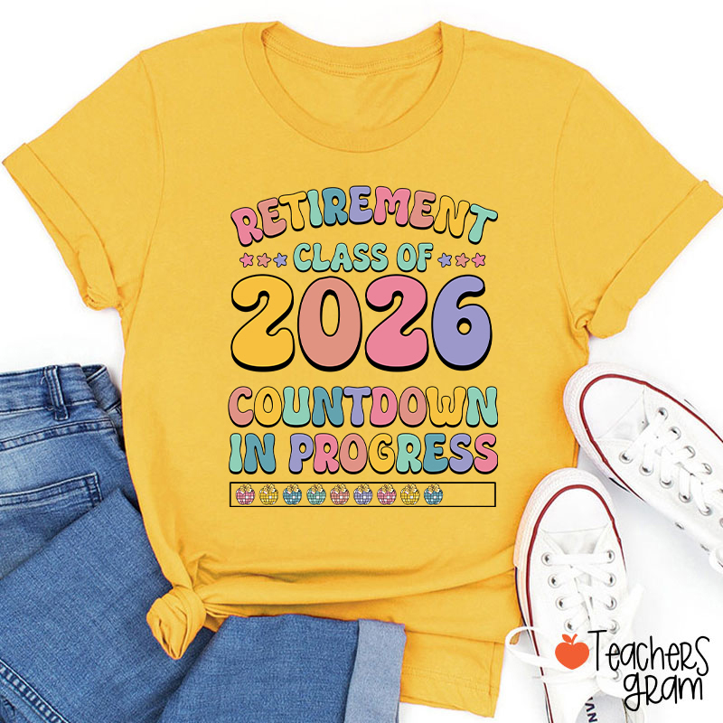 Personalized Retirement Class Countdown In Progress Teacher T-Shirt