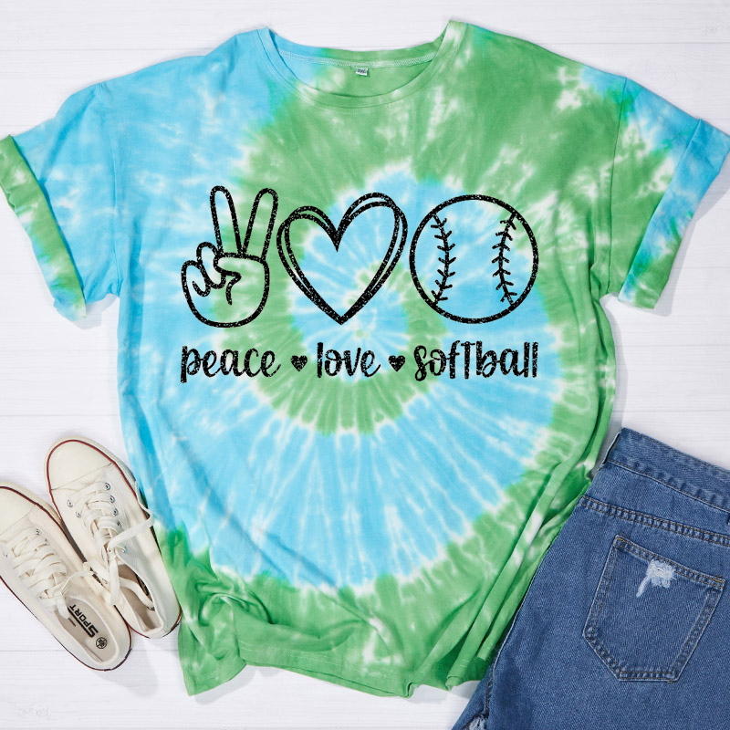 Personalized Peace Love Sport Teacher Tie-dye T-Shirt