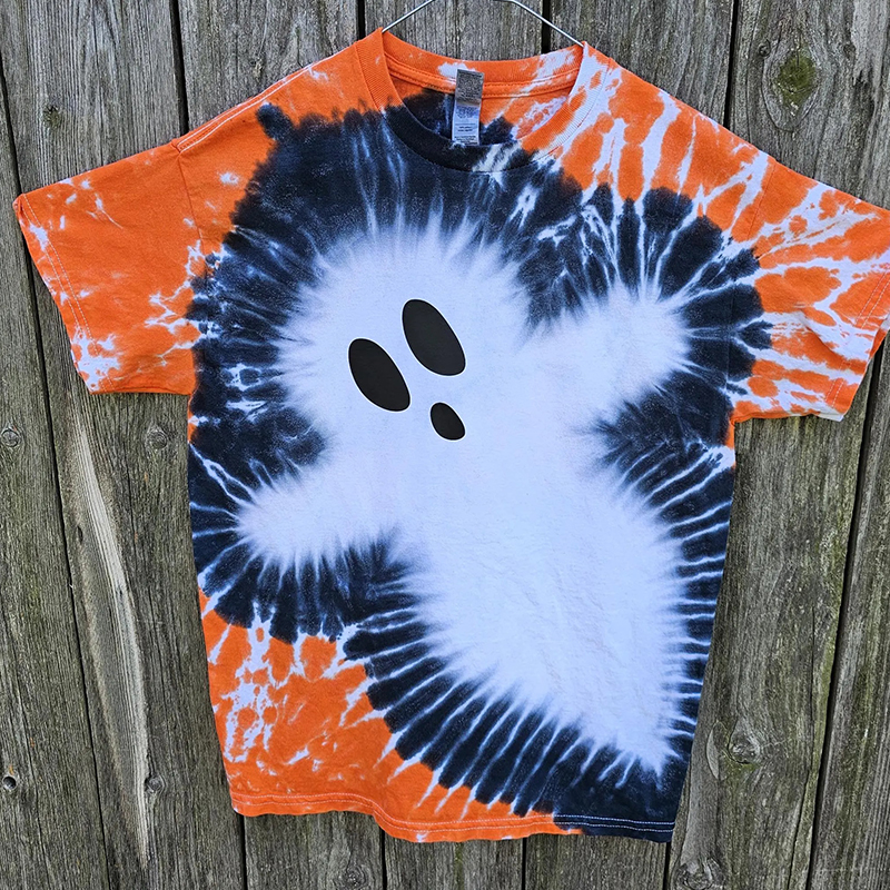 Cute Ghost Tie Dye Teacher Eco Oversized Graphic T-Shirt