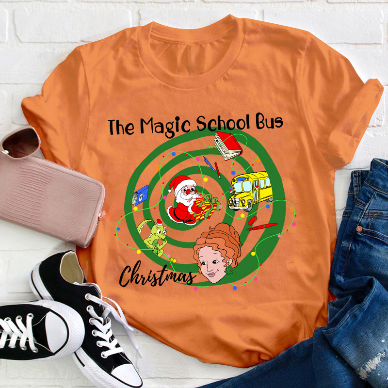 The Magic School Bus Christmas Teacher T-Shirt