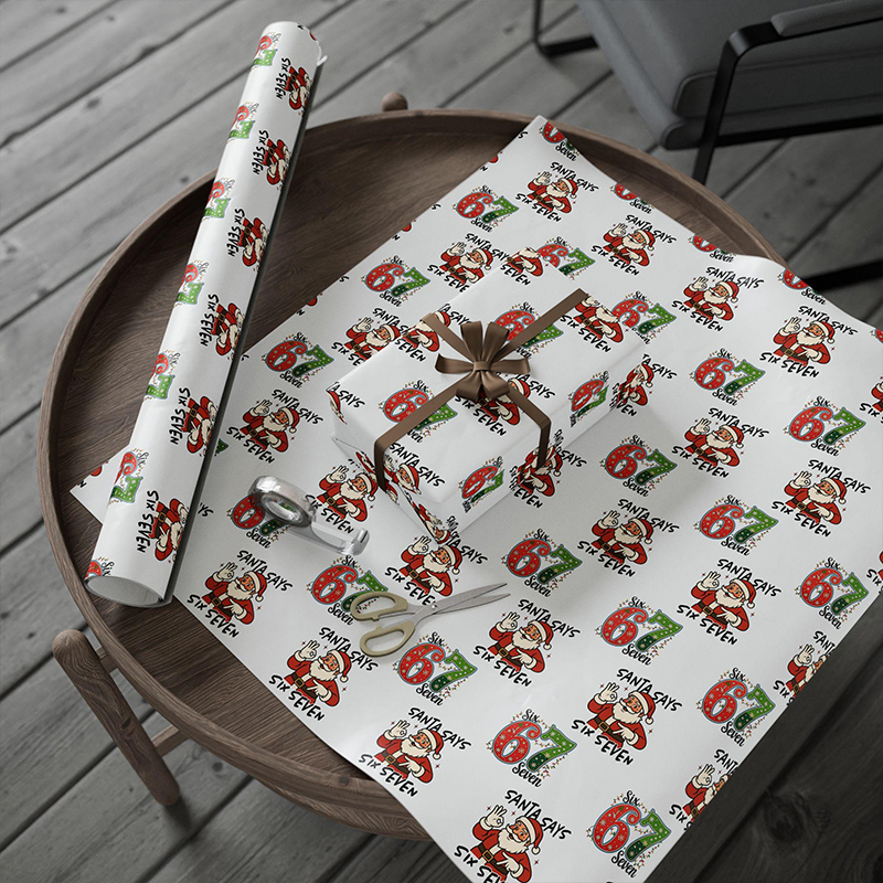 Santa Says Six Seven Funny Meme Teacher Wrapping Paper