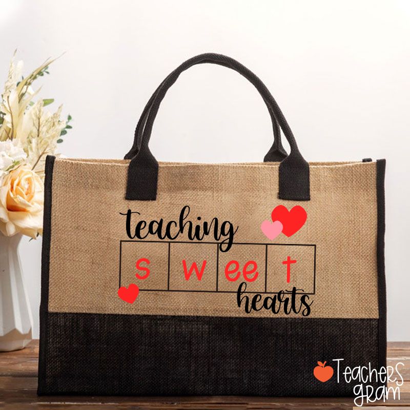 Teaching Sweet Hearts Teacher Cotton Tote Bag