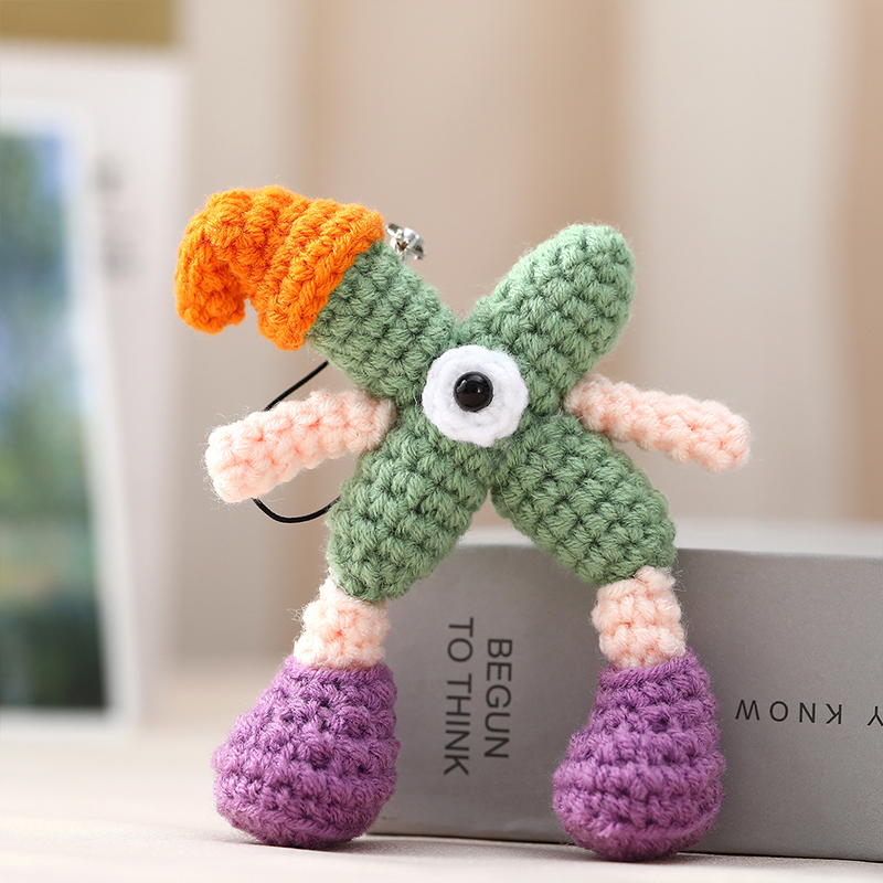Fun Crocheted Alphabet English Letter Keychain