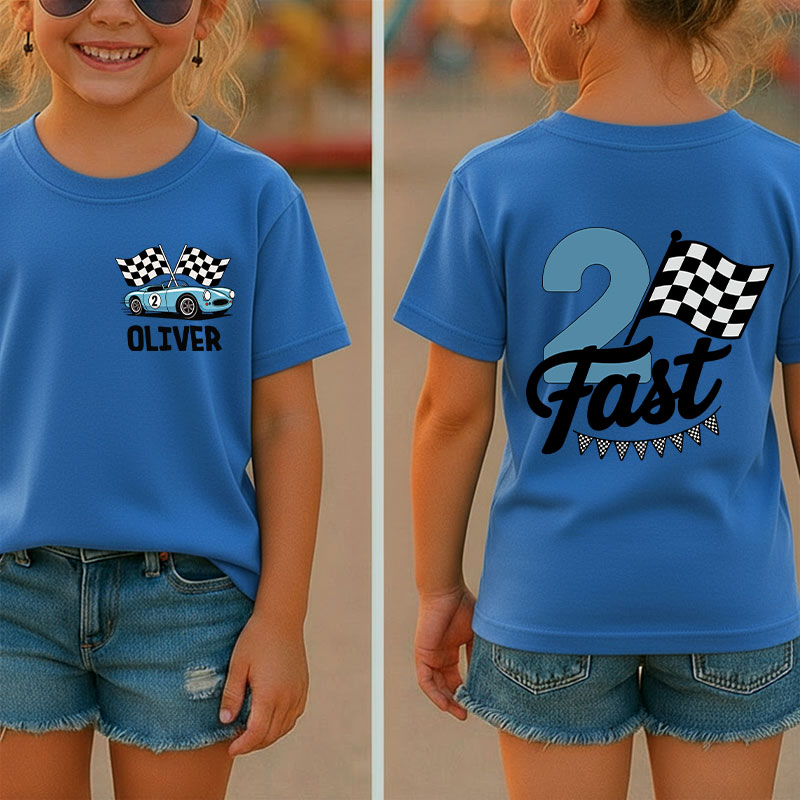 Personalized Two Fast Birthday Class Two Sided T-Shirt