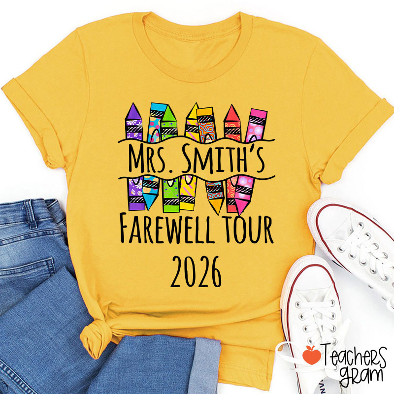Personalized Farewell Tour Officially Retirement Teacher T-Shirt