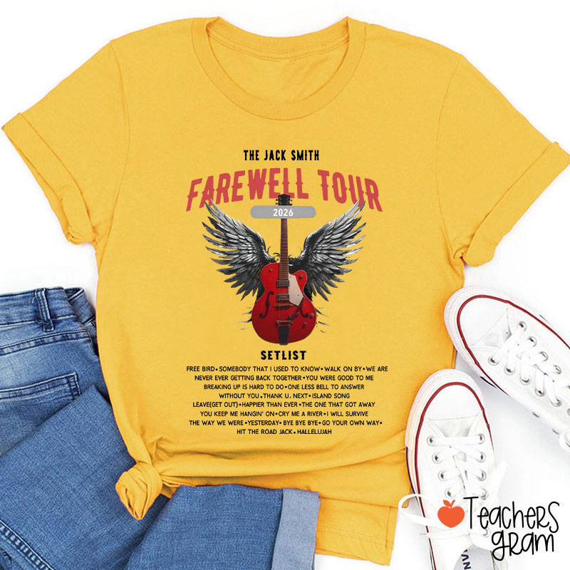 Personalized Retirement Funny Music-themed Teacher T-Shirt