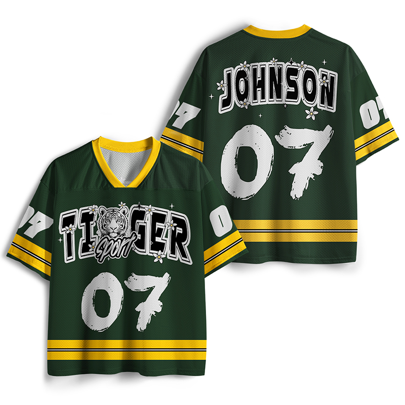 Personalized Name And Number Tiger Flowers Teacher Mesh Jersey