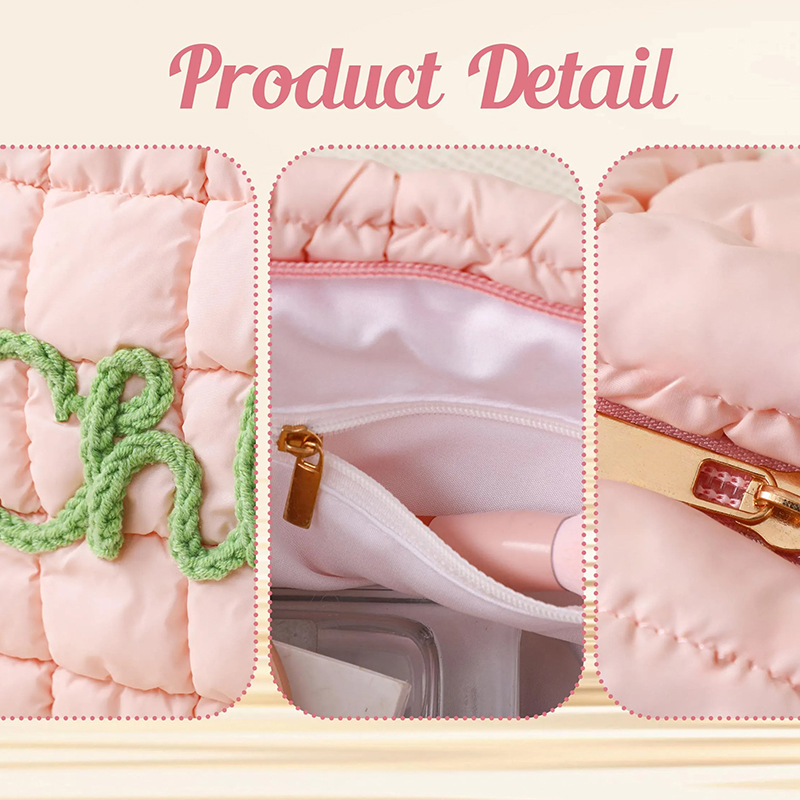 Personalized Quilted Nylon Makeup Bag