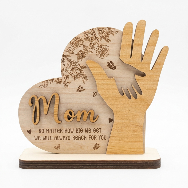 Mother's Hand Heart-Shaped Stand Ornament