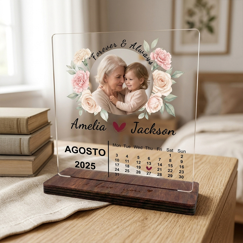 Personalized Photo Calendar Laser Acrylic Ornament