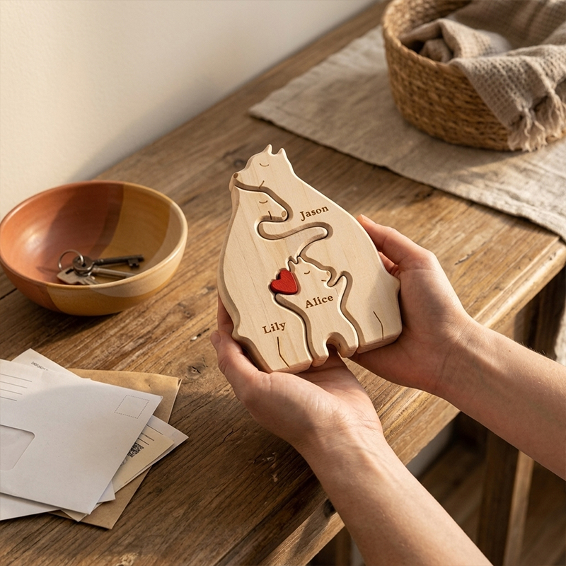 Personalized Name Hug The Bear Ornament