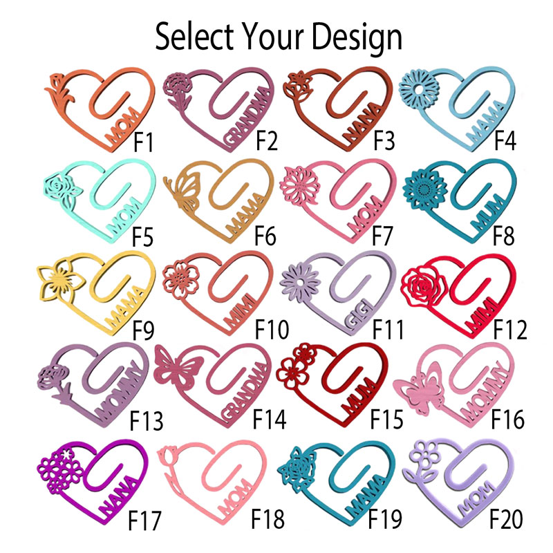Personalized Heart Flower Acrylic Bookmark