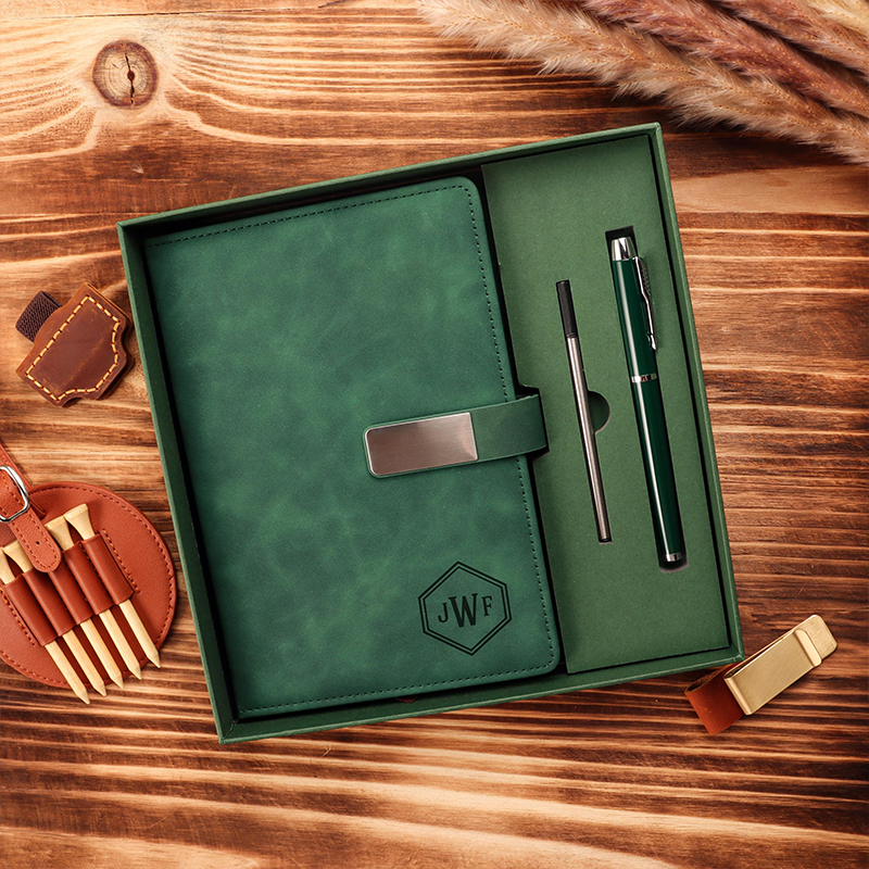 Personalized Name Leather Notebook Set