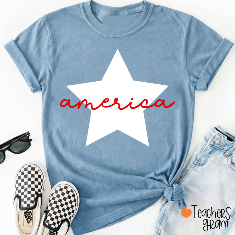 America Patriotic 4th Of July Teacher T-Shirt