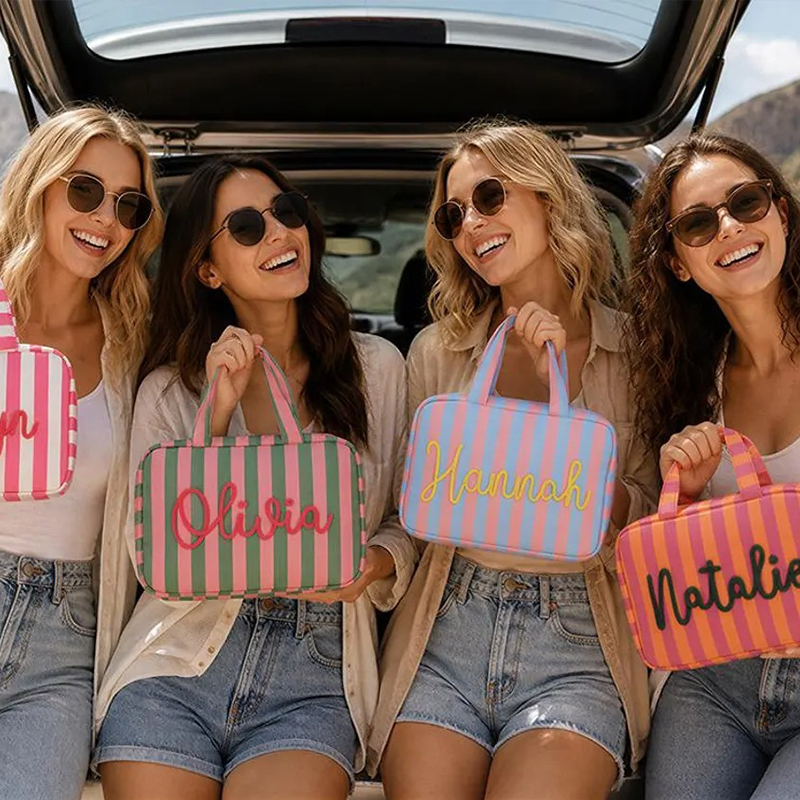 Personalized Name Expandable Hanging Travel Teacher Makeup Bag