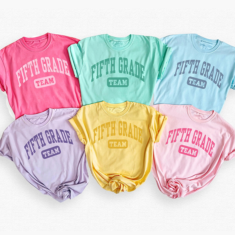 Personalized Grade Vintage Varsity Teacher T-Shirt
