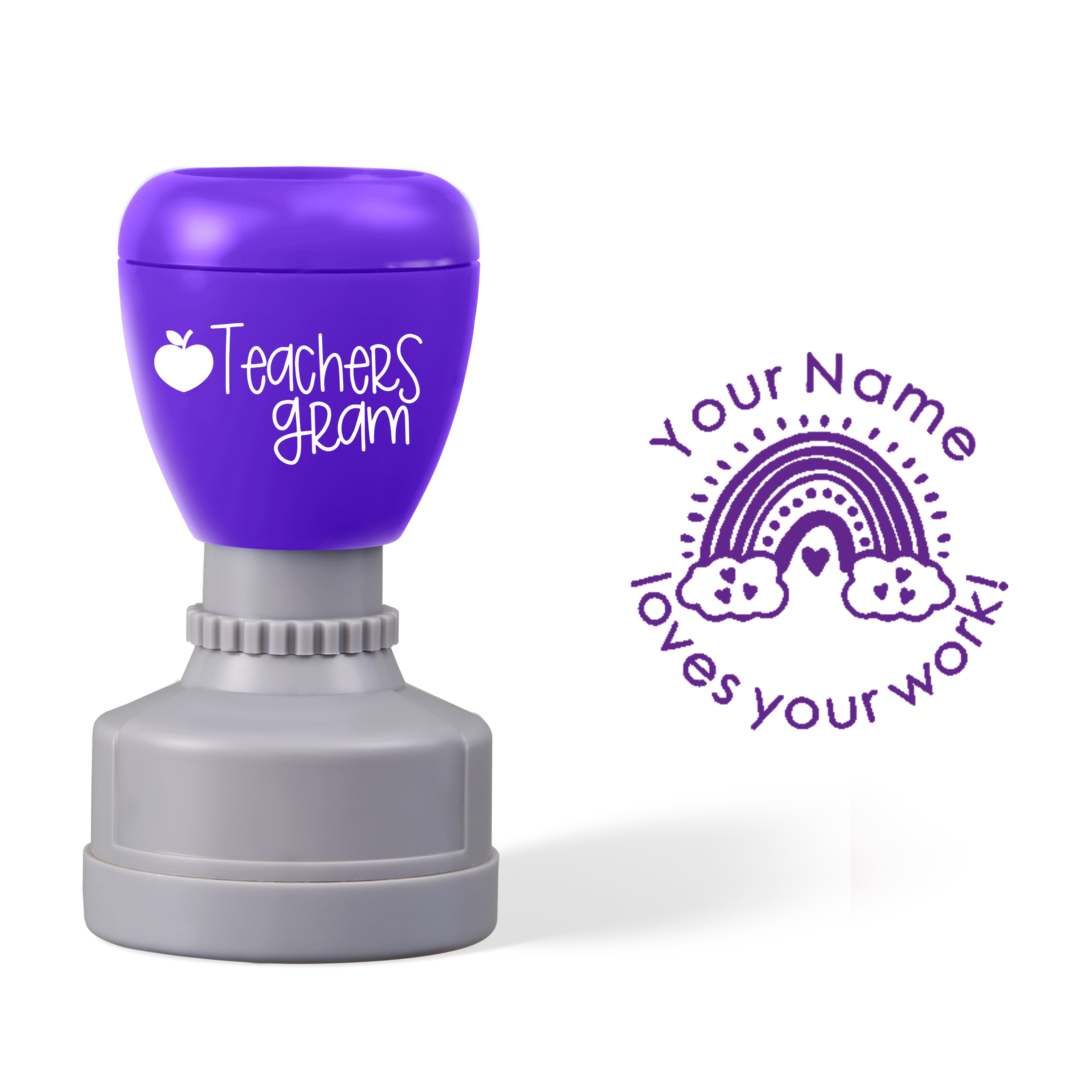 Personalized Name Love Your Work Teacher Stamp