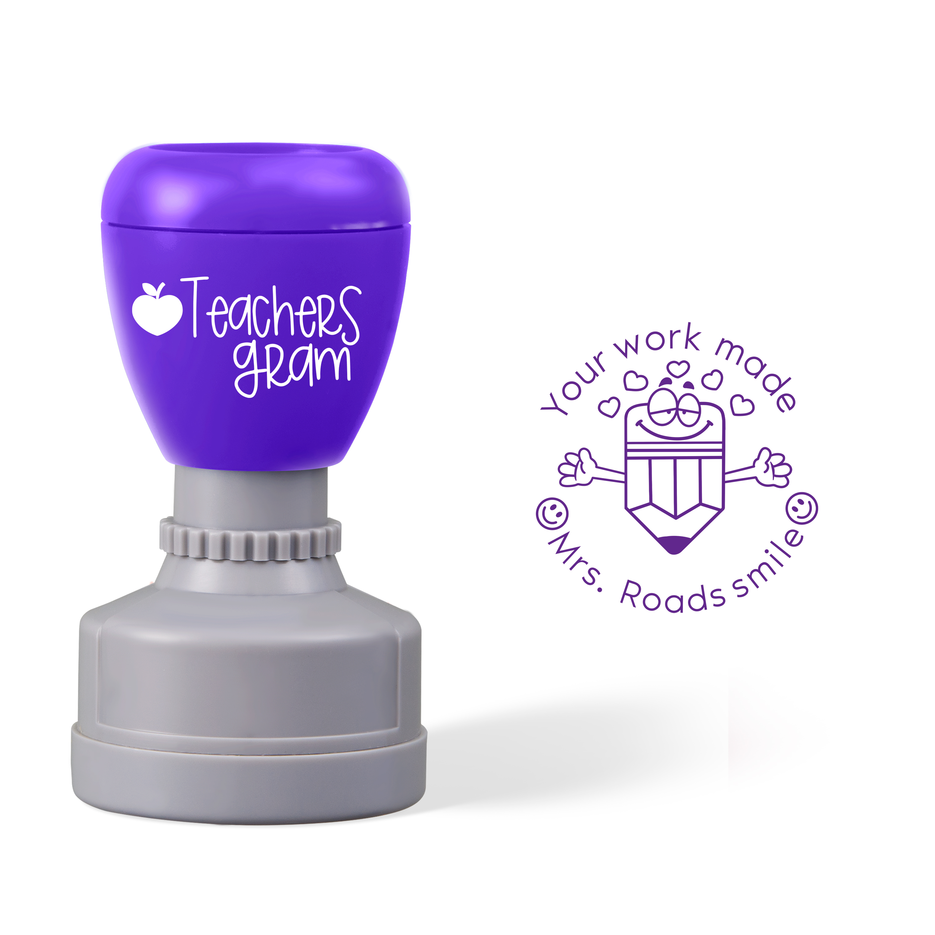 Personalized Your Work Made Me Smile Teacher Stamp
