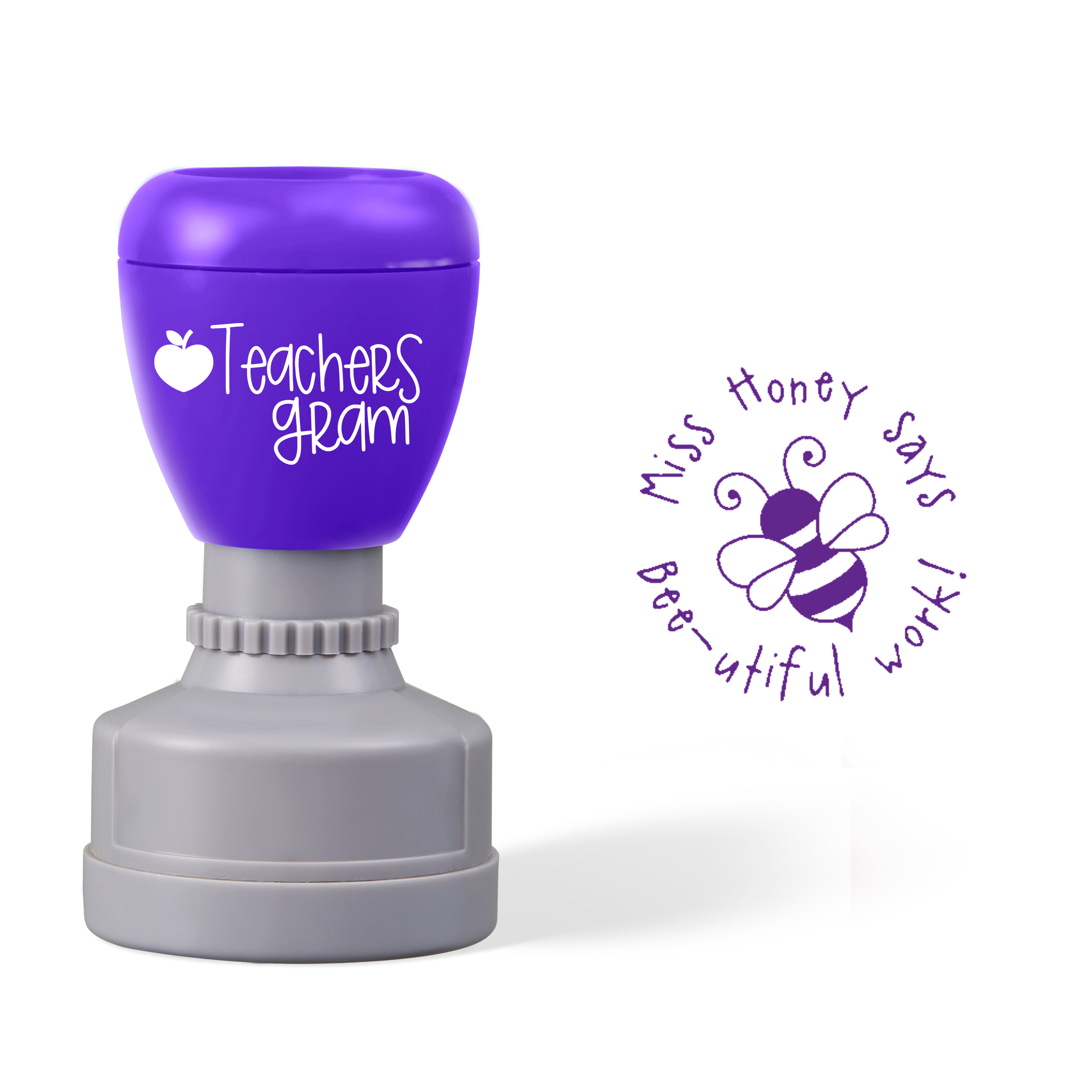 Personalized Says Bee-Autiful Work Teacher Stamp