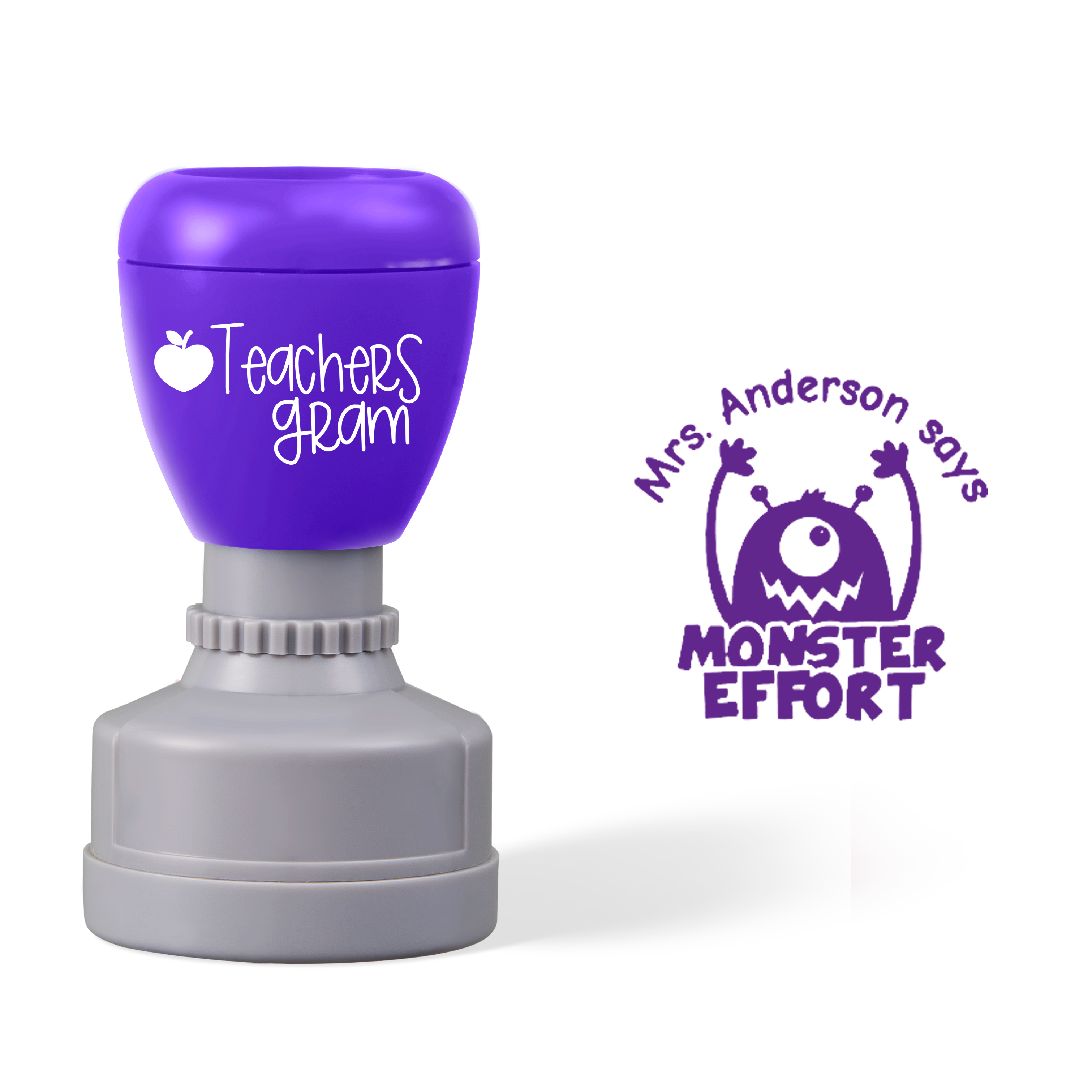 Personalized Says Monster Effort Teacher Stamp