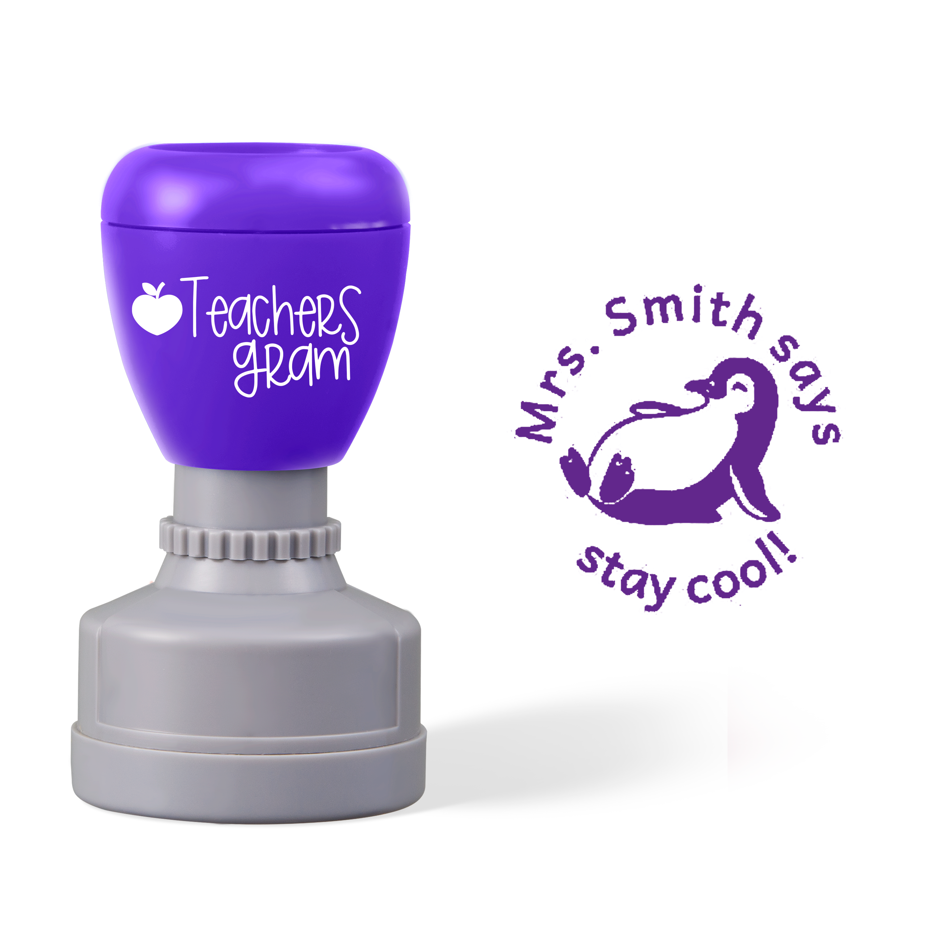 Personalized Name Says Stay Cool Teacher Stamp