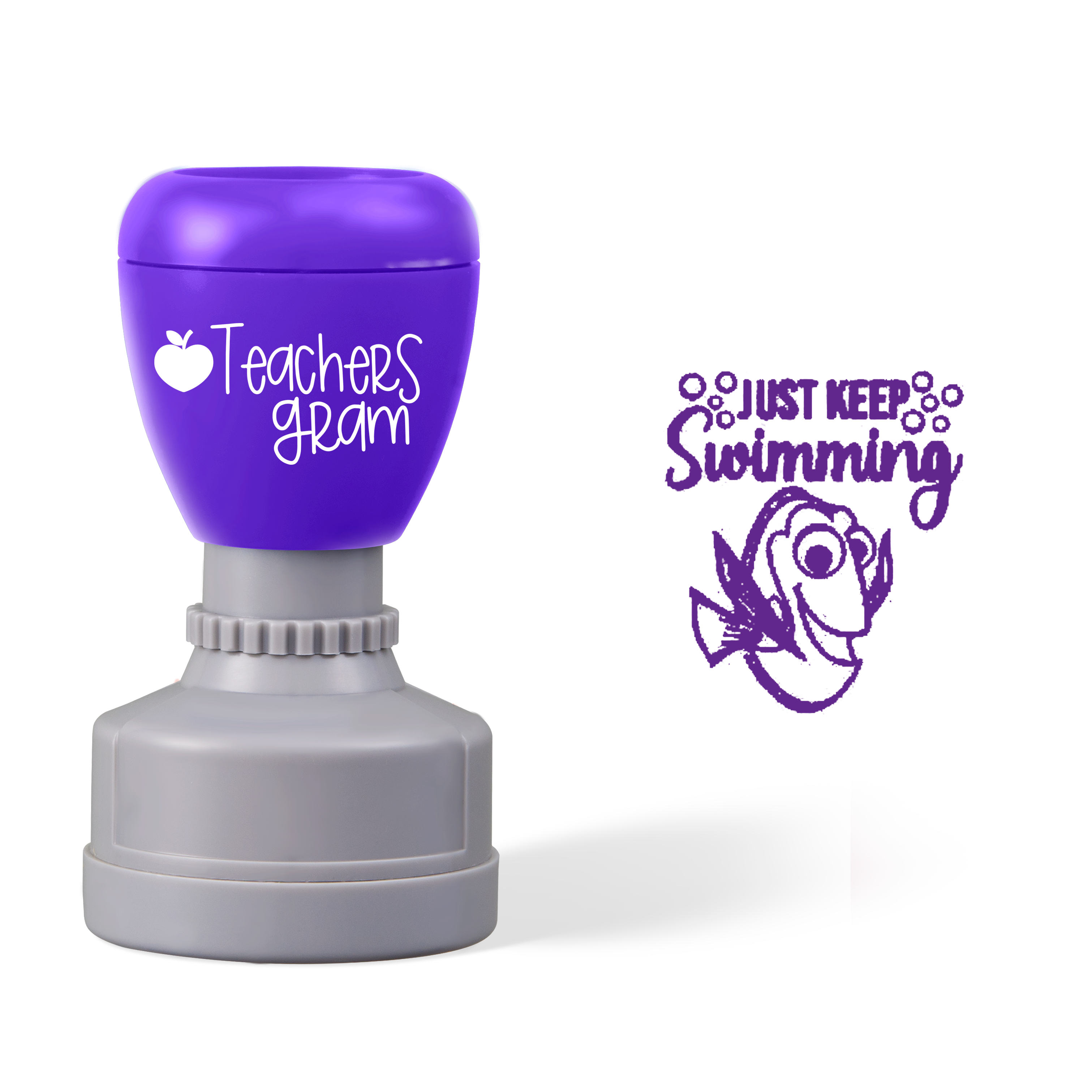 Personalized Name Just Keep Swimming Teacher Stamp