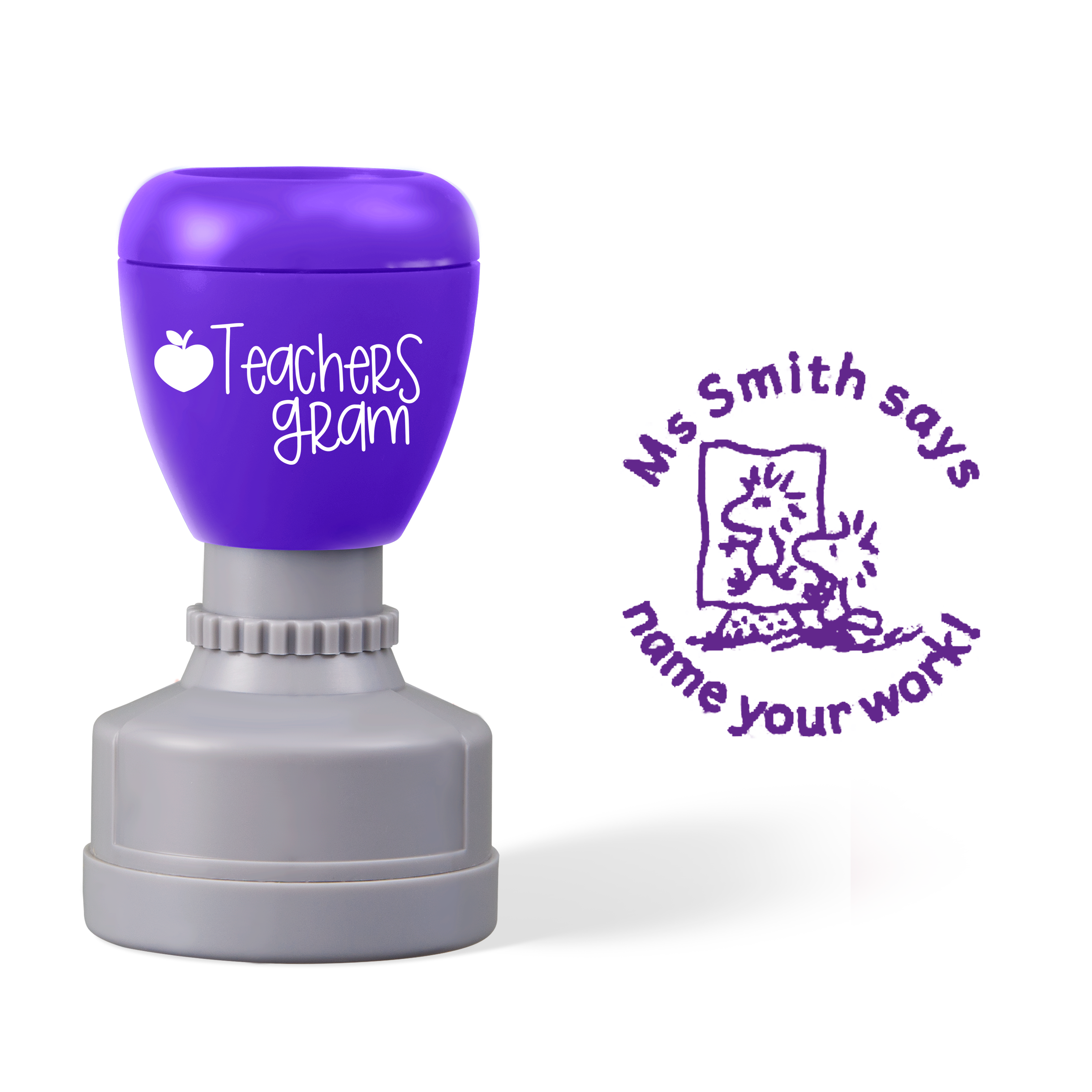 Personalized Name Says Name Your Work Teacher Stamp
