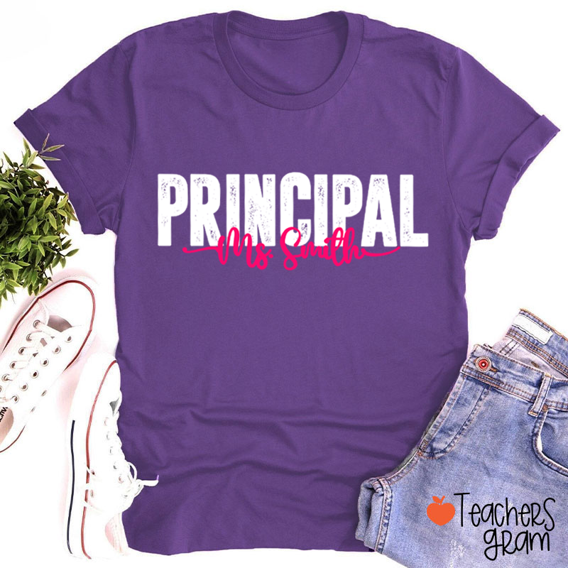 Personalized Name Distressed Assistant Teacher T-Shirt